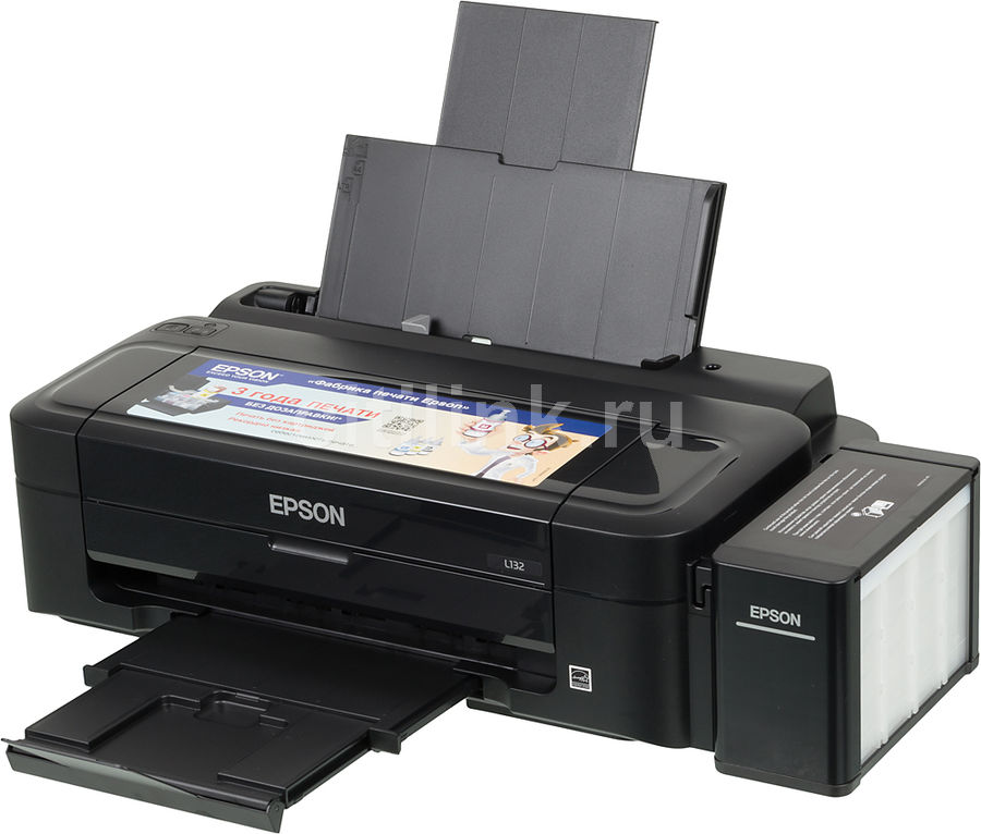 Принтер струйный EPSON L132 цветной, цвет: черный